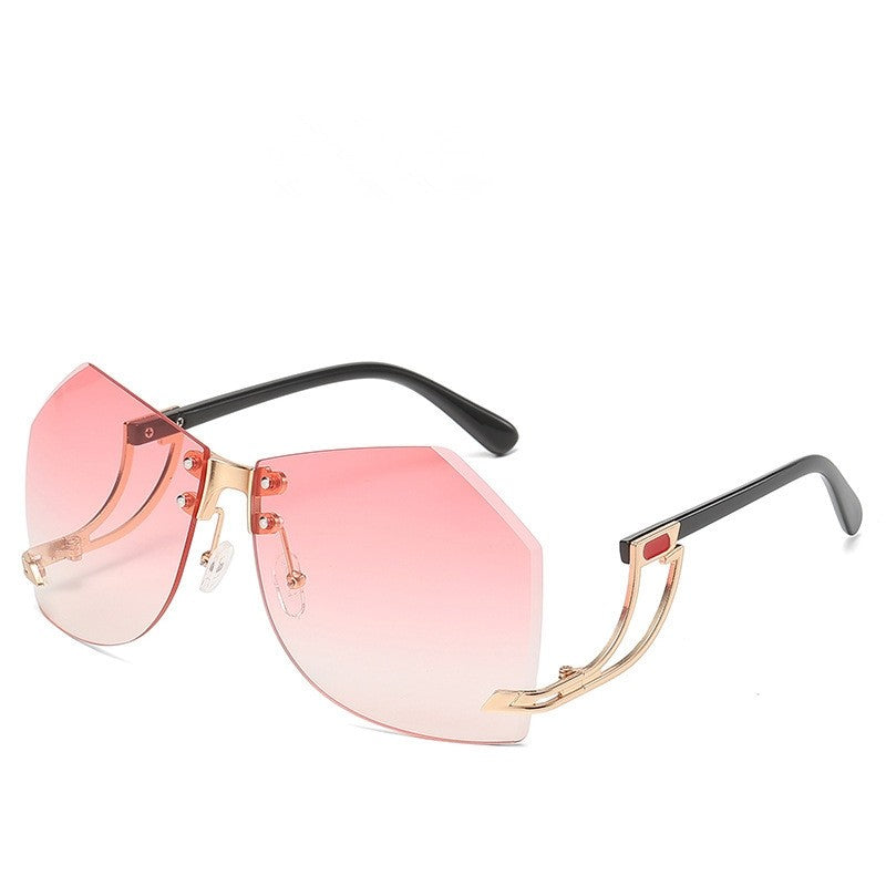 Fashion Frameless Hollow Irregular Sunglasses