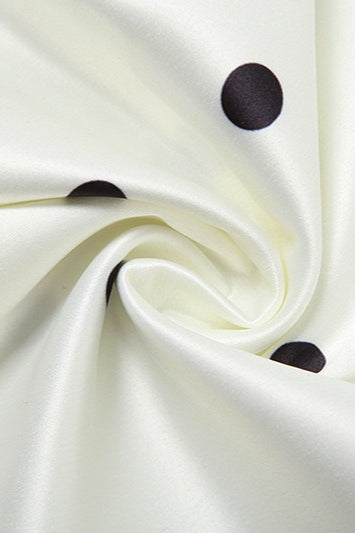 Lace Trim Polka Dot Halter Mini Dress