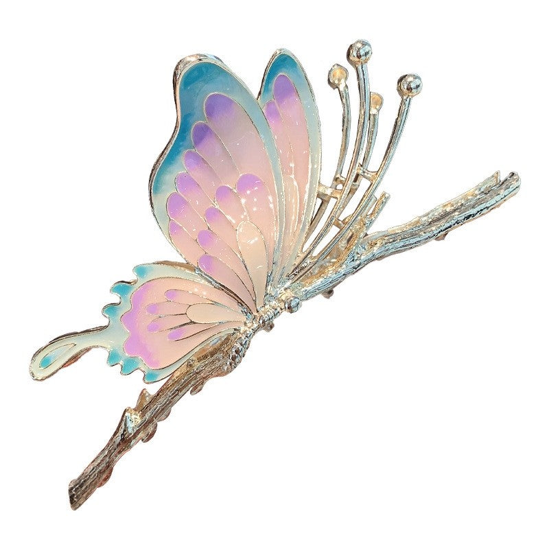 Elegant Branch Butterfly Hair Claw Clip