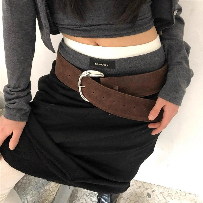 Fashion Matte Wide Edge Belt