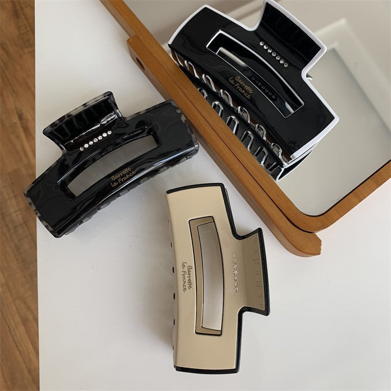 Vintage Rhinestone Rectangular Hair Claw Clip