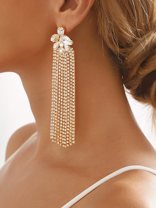 Geometric Tasseled Drop Earrings