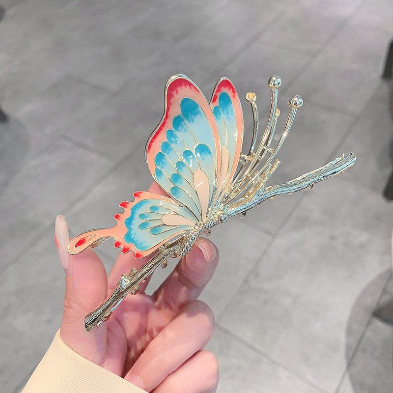 Elegant Branch Butterfly Hair Claw Clip