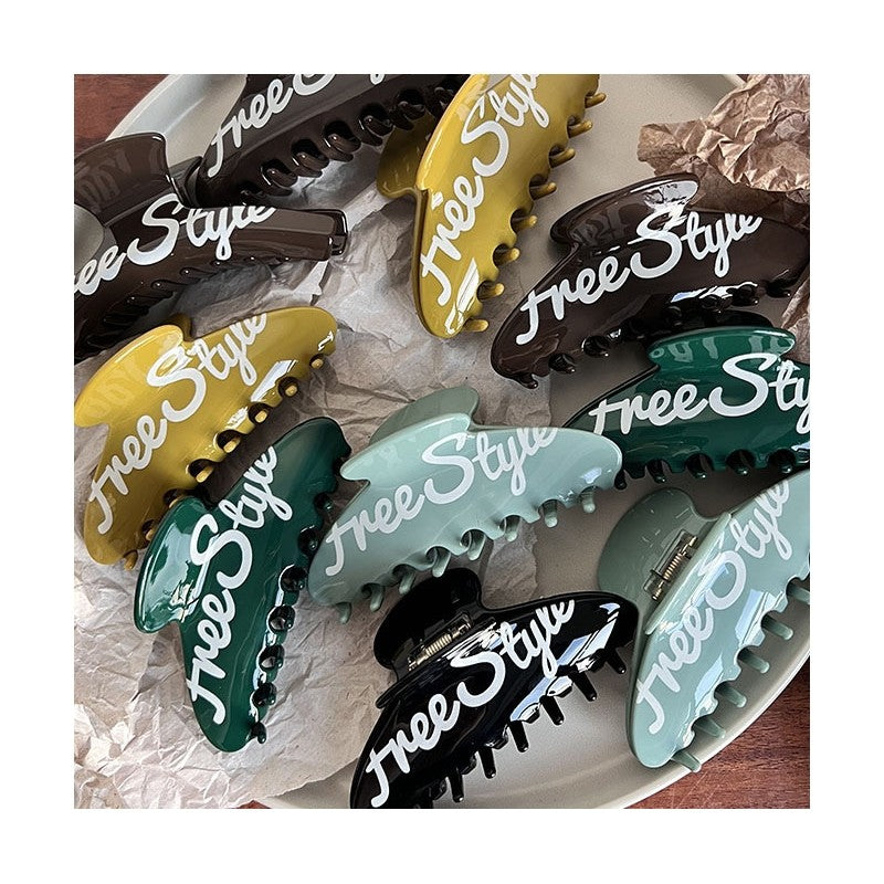 Letter Printed Daily Hair Claw Clip