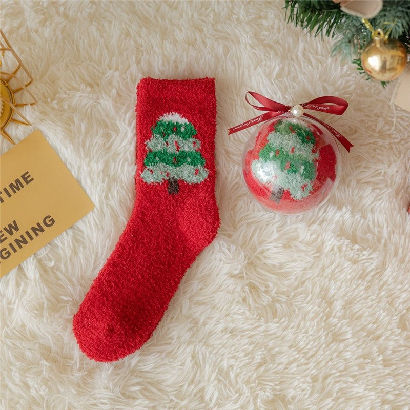 Thickened Coral Fleece Christmas Socks