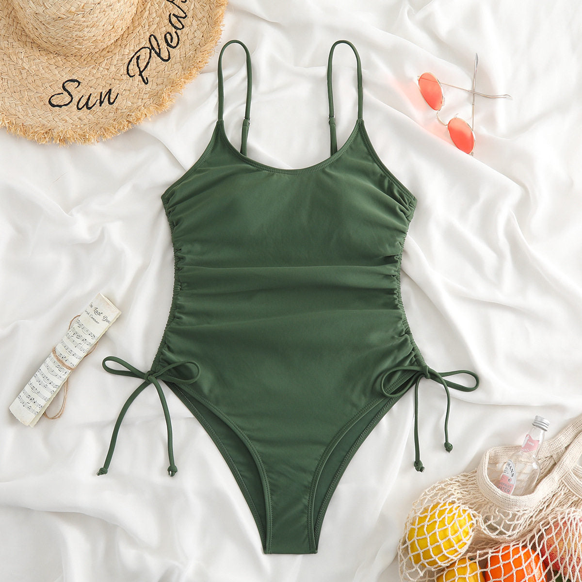 New Women's Leopard Print Ruffle One-Piece Swimsuit