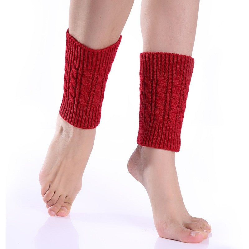 Knitted Short Socks With 8-Character Twisted Pattern