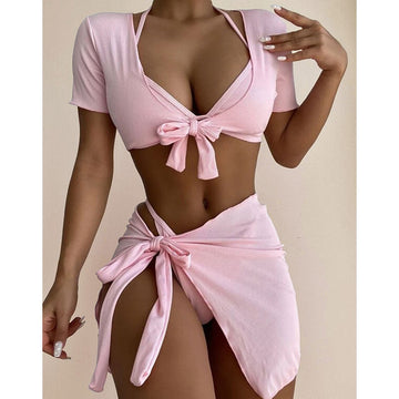 Women's Bikini Set 4-Piece Swimwear Push Up Small Chest