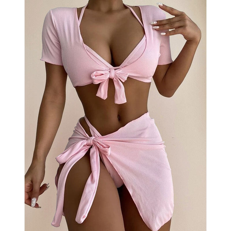 Women's Bikini Set 4-Piece Swimwear Push Up Small Chest