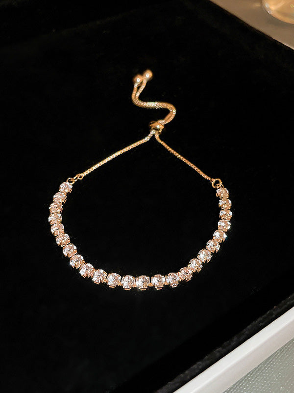 Adjustable Geometric Rhine Stones Shiny Bracelet Accessories