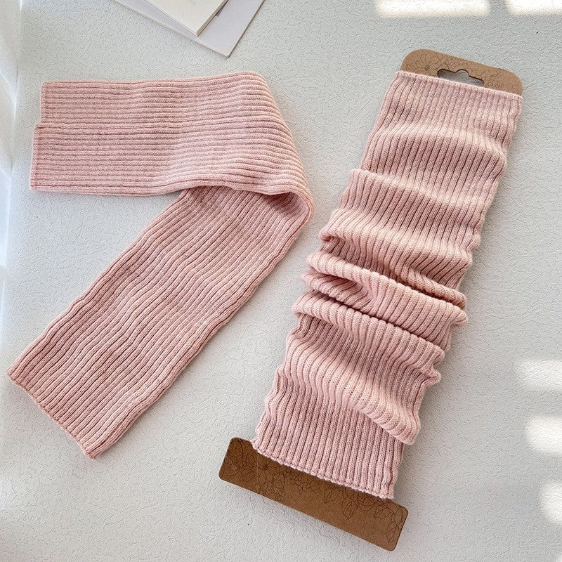 Long Knitted Leg Sleeves In Solid Color