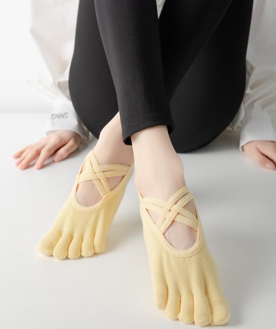 Ballet Five Toes Non-Slip Grips Socks 5 Pairs/Pack