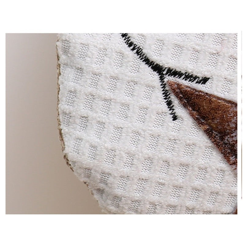 Large Embroidered Burlap Sock Gift Bag Christmas Decoration