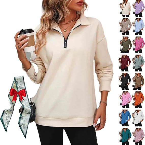 The AuraLuxe Half-Zip - Effortless Off-Duty Style - 50% OFF