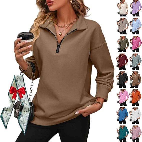 The AuraLuxe Half-Zip - Effortless Off-Duty Style - 50% OFF