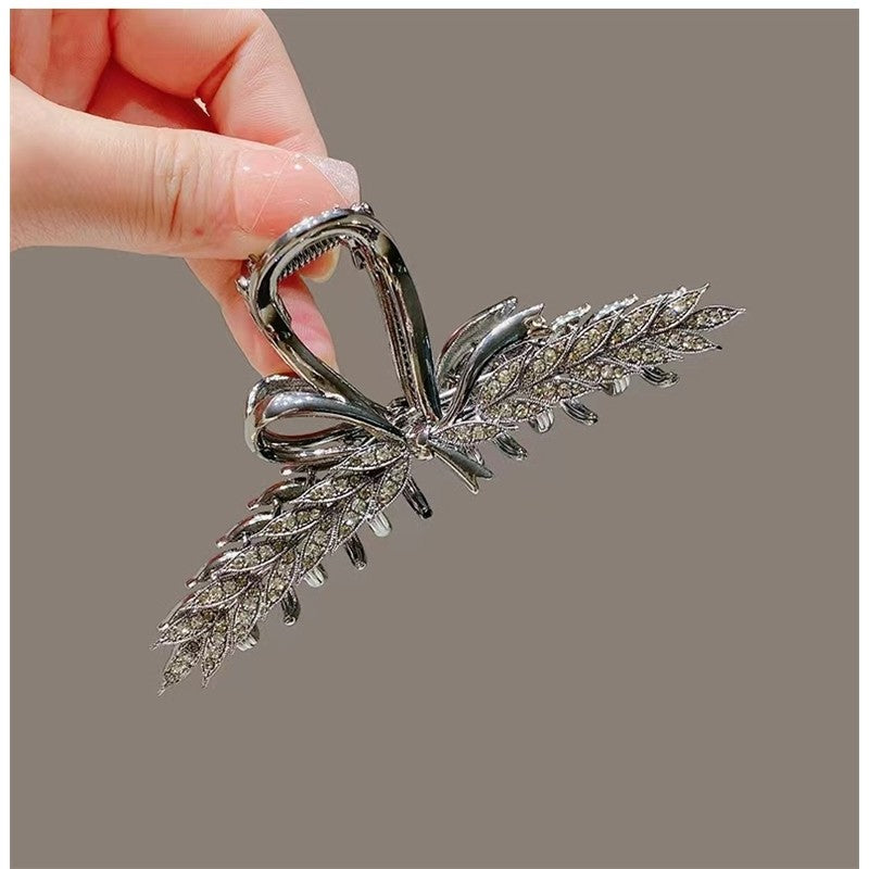 Wheat Ear Shape Alloy Solid Color Claw Clip
