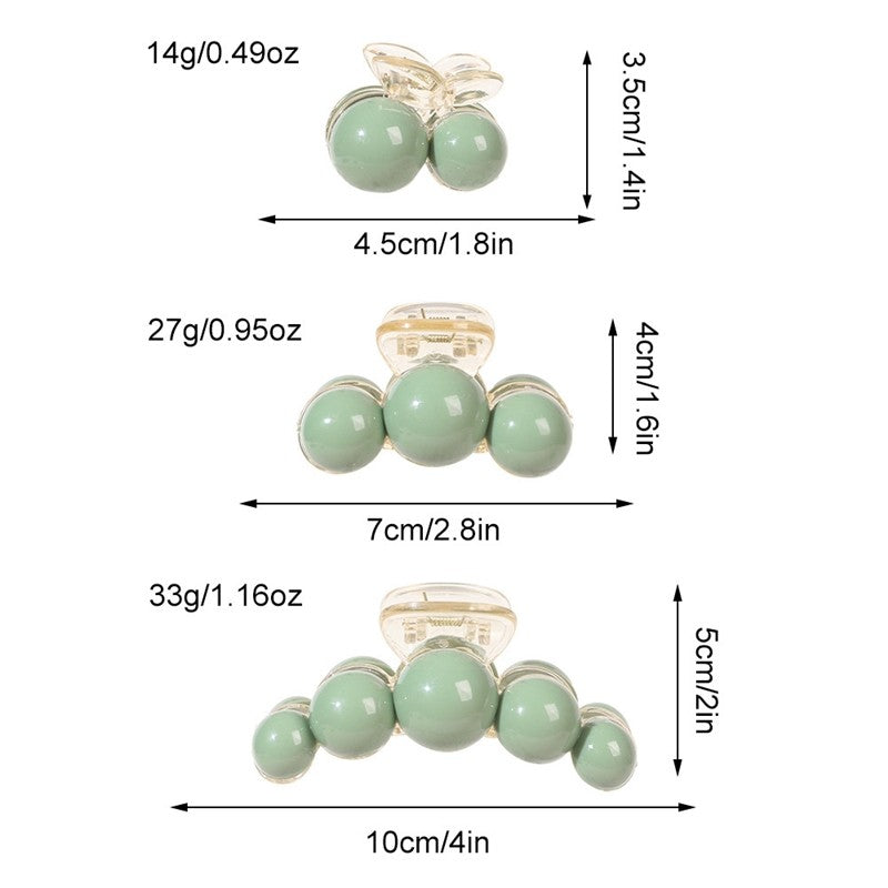 Minimalist Green Pearl Shark Claw Clip