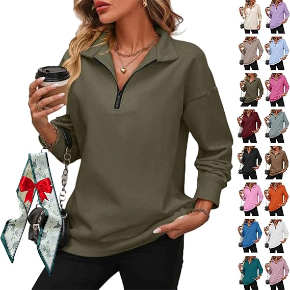 The AuraLuxe Half-Zip - Effortless Off-Duty Style - 50% OFF