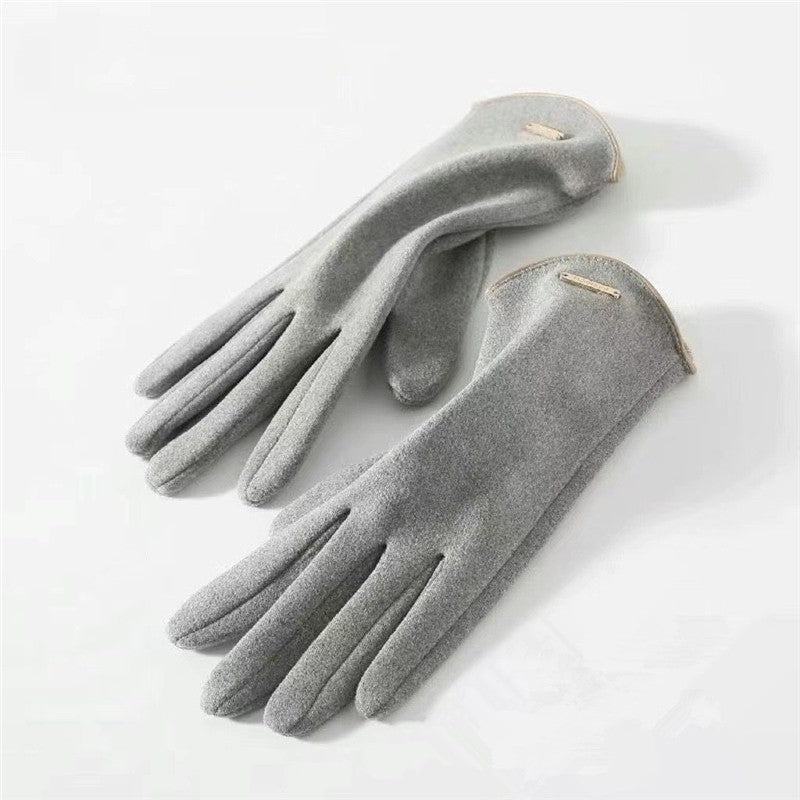Lady Touch Screen Warm Windproof Cashmere Gloves
