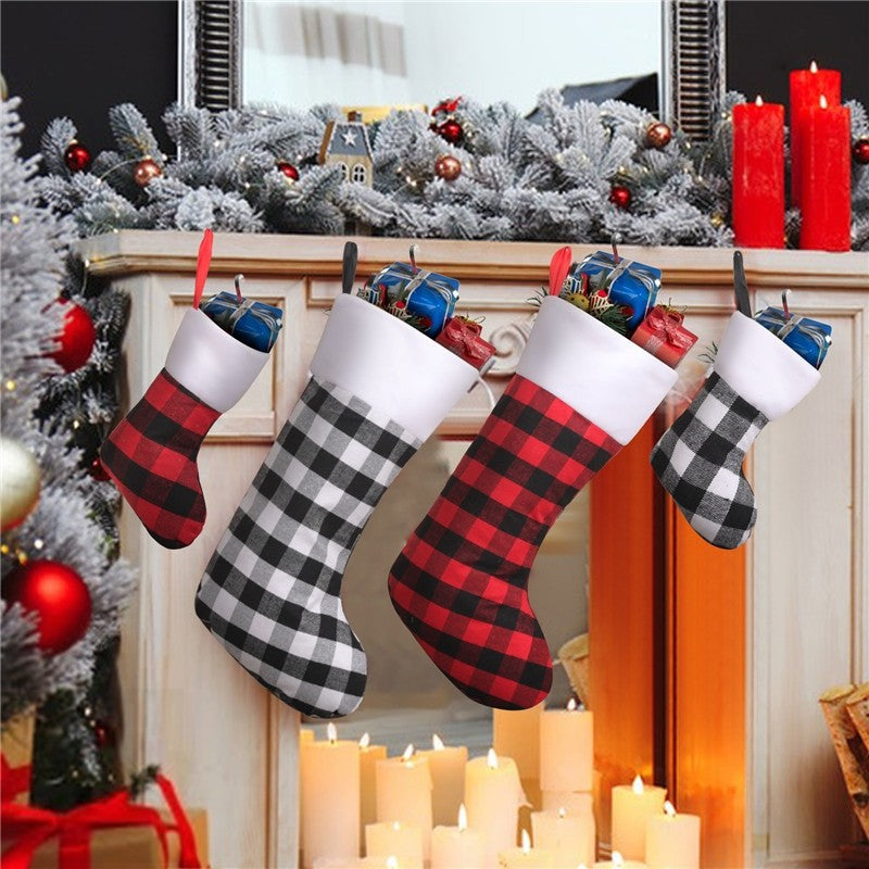 Small Plaid Gift Socks Christmas Decoration Pendant