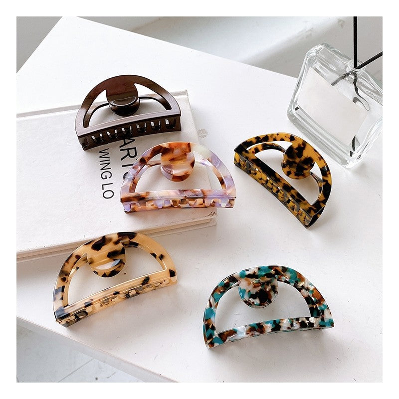 Vintage Cutout Semicircle Hair Claw Clip