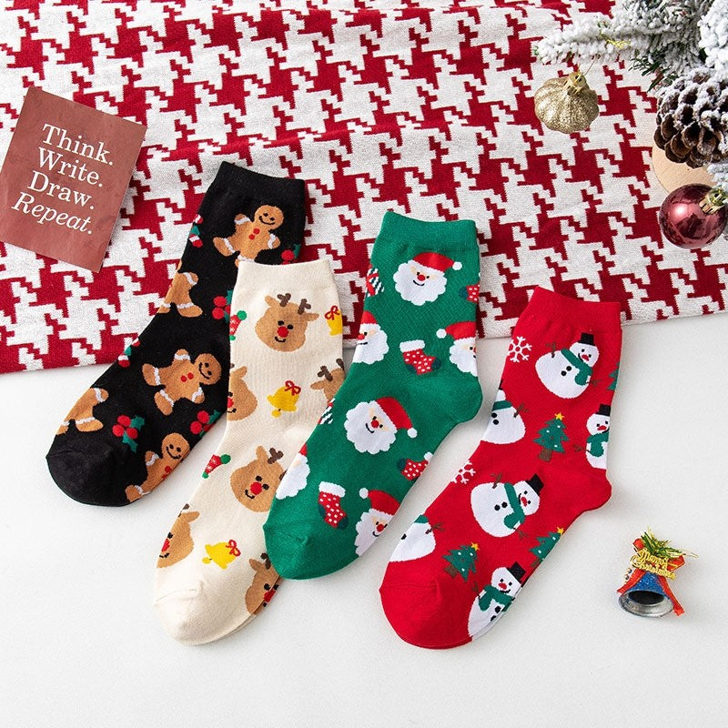 Christmas Lovely Cartoon Mid Calf Socks