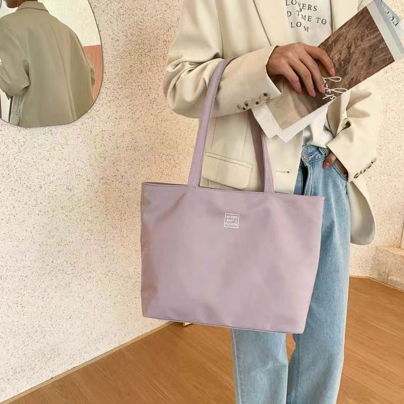 Solid Color Waterproof Large Single Shoulder Bag