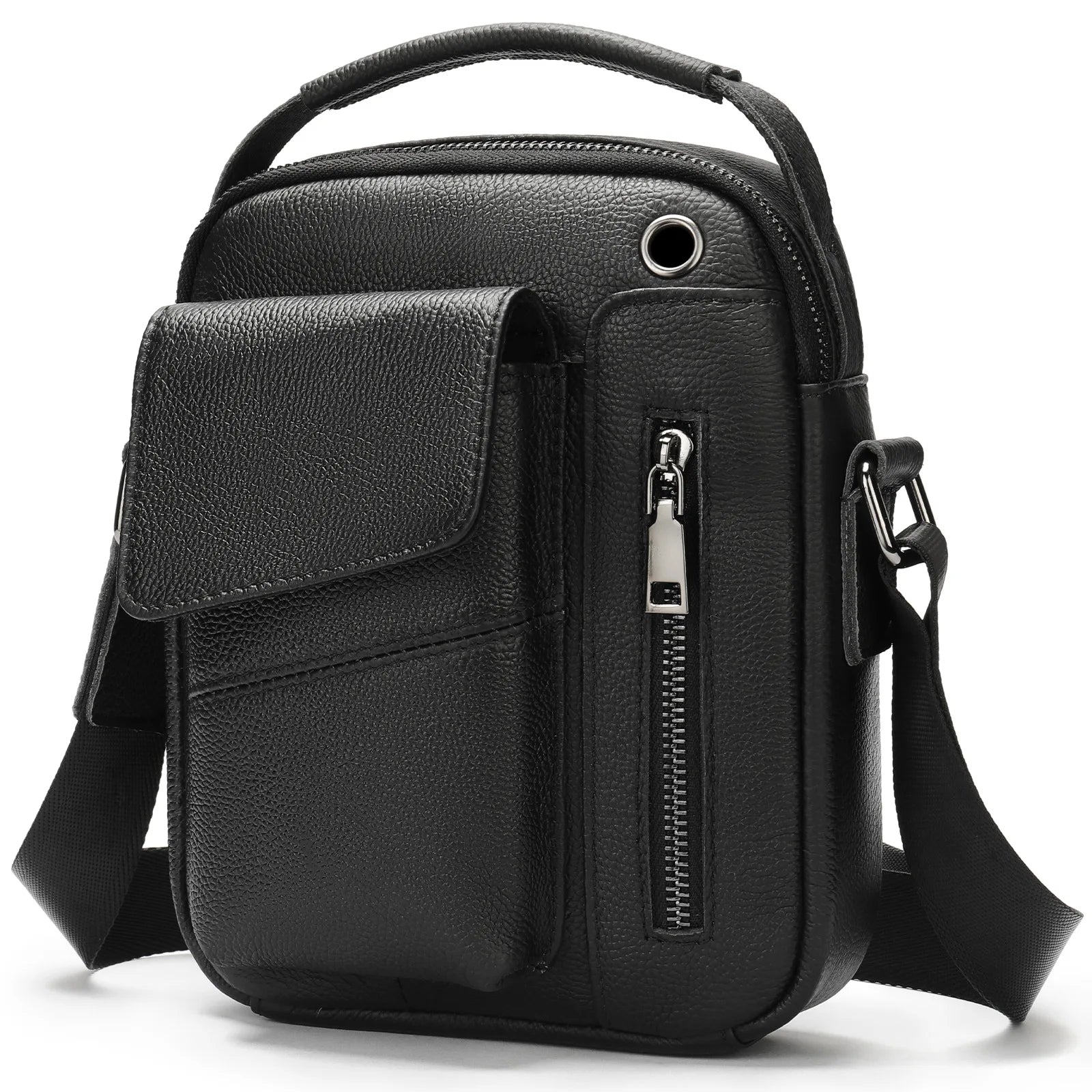 Men's Cowhide Casual Crossbody Bag - Large Capacity Leather Sling Bags