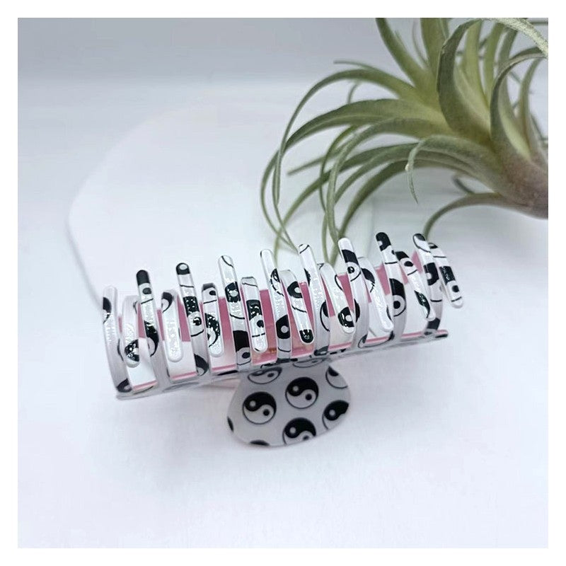 Yin-Yang Printed Stylish Hair Claw Clip