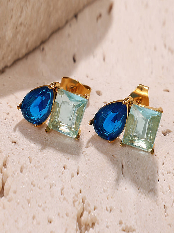 Geometric Rhine Stones Earrings Accessories