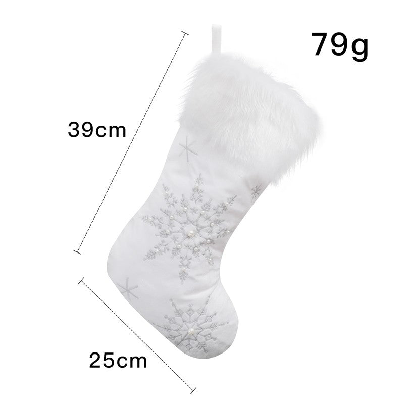 Creative Plush Snowflake Sock Gift Bag Christmas Decoration
