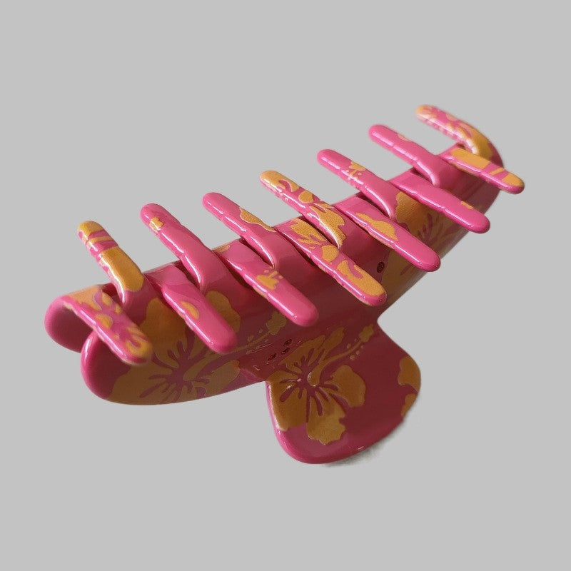 Floral Print Large Hair Claw Clip