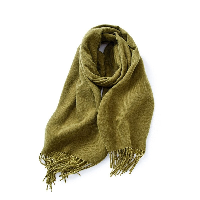 Solid Color Imitation Cashmere Winter Warm Shawl Scarf