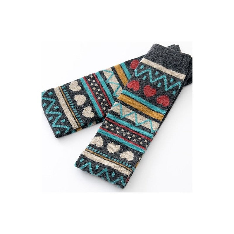 Love Jacquard Knee Length Sock Cover