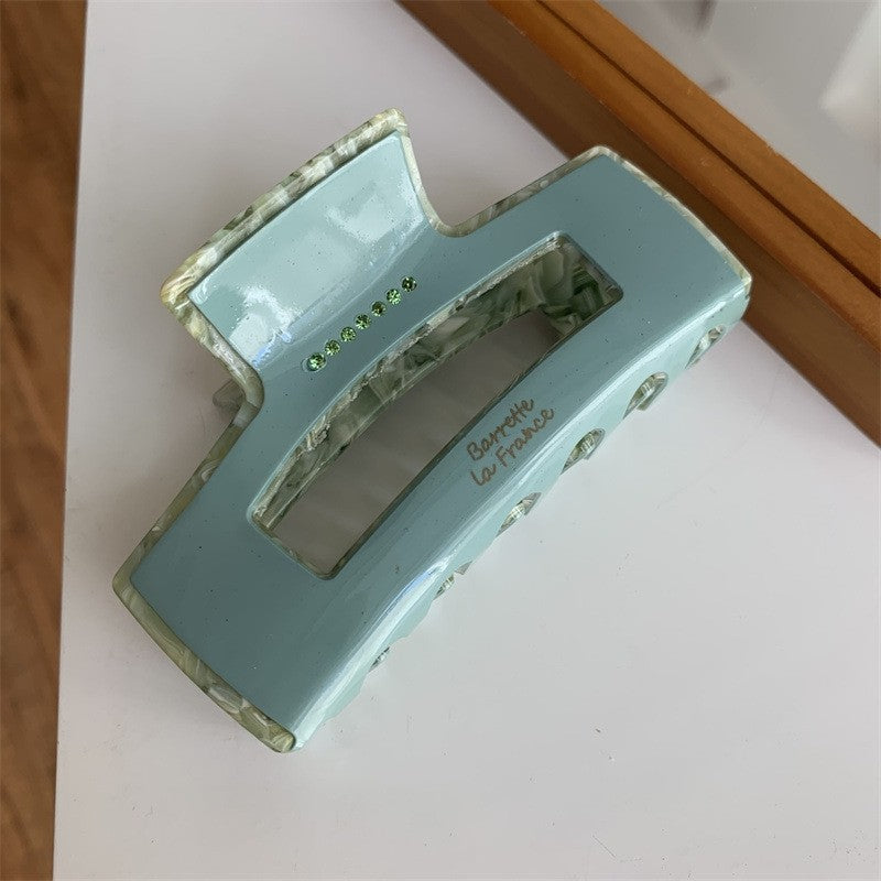 Vintage Rhinestone Rectangular Hair Claw Clip