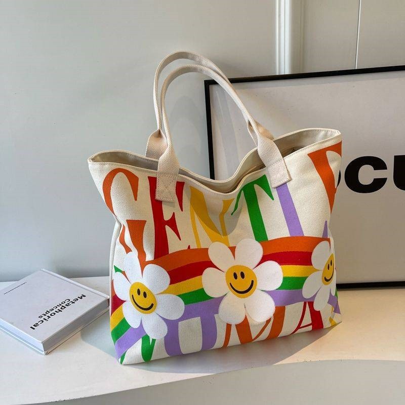 Fashion Print Large Canvas Bag