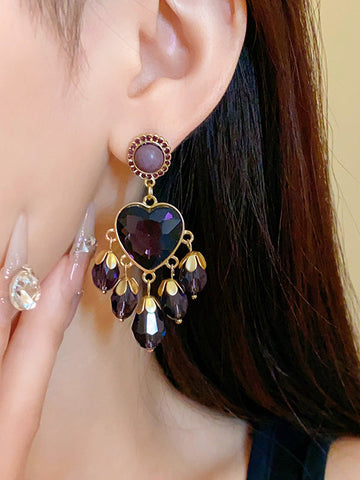 Geometric Tasseled Drop Earrings