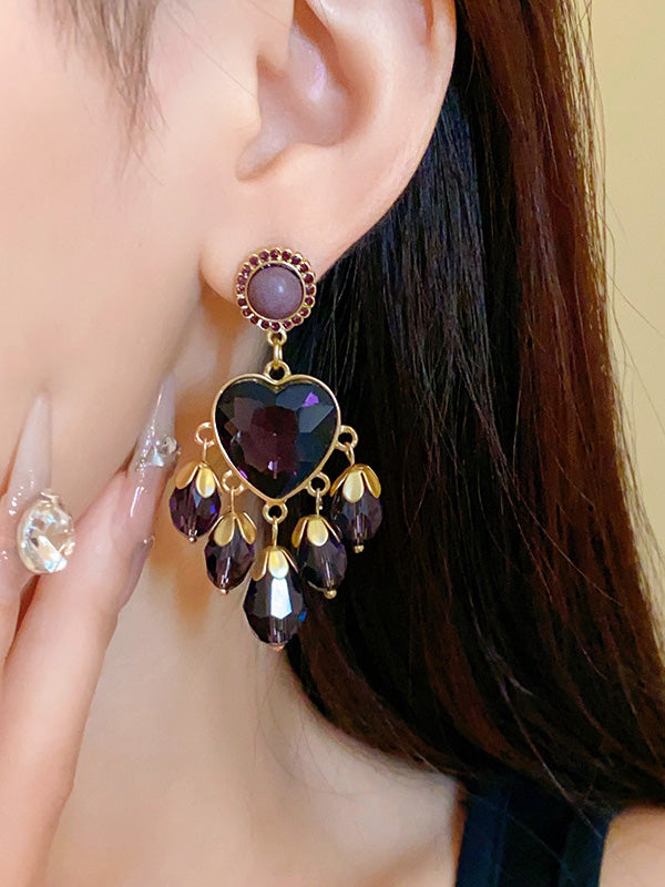 Geometric Tasseled Drop Earrings