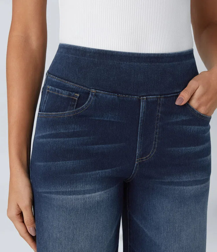 FlexiChic - Super Stretch High-Waisted Wide Leg Jeans + 50% OFF