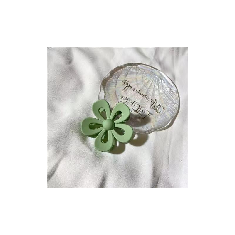 Flower Hollow Solid Color Claw Clip