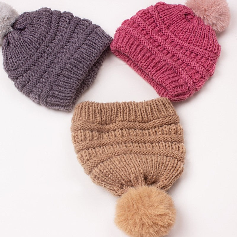 Baby's Pom Pom Knitted Hat