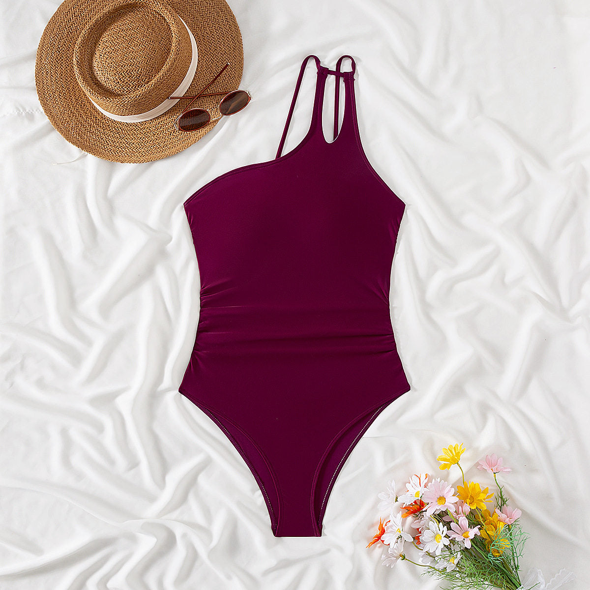 Women's One-Piece Swimsuit Leopard Print Off-Shoulder Lace