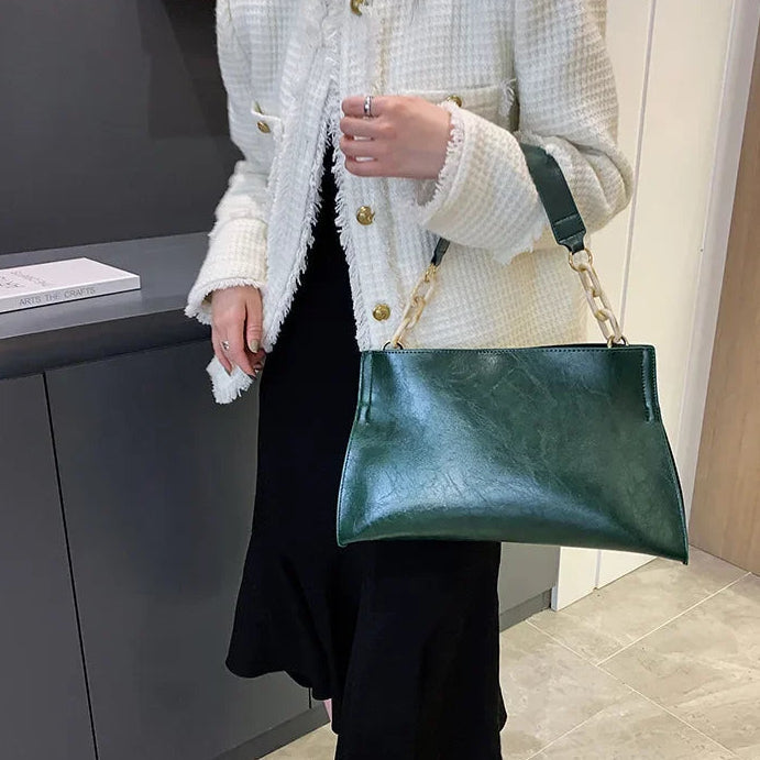 Stylish Women's Shoulder Bag - Soft Synthetic Leather Crossbody Bag