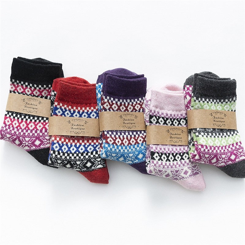 Print Plaid Breathable Wear-Resisting Sock(A Set Of Five Pairs)