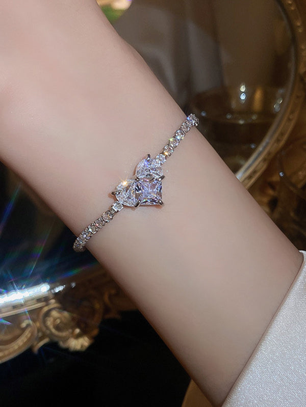 Adjustable Geometric Rhine Stones Shiny Bracelet Accessories