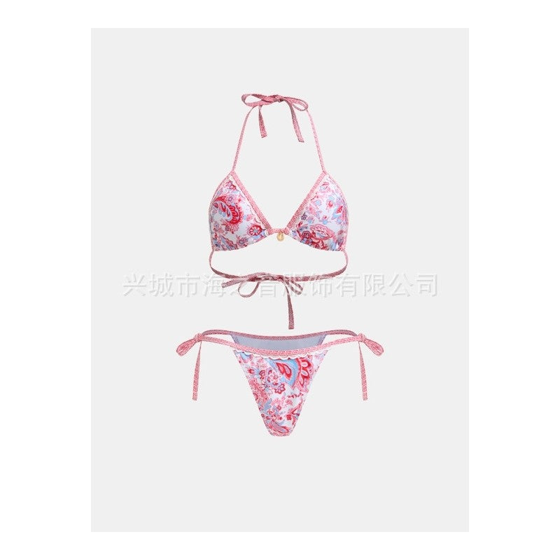 Bikini Set With Print And Tie Design