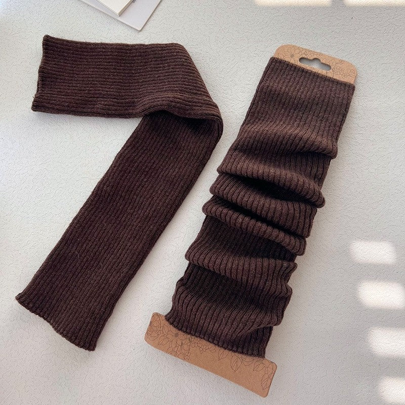 Long Knitted Leg Sleeves In Solid Color