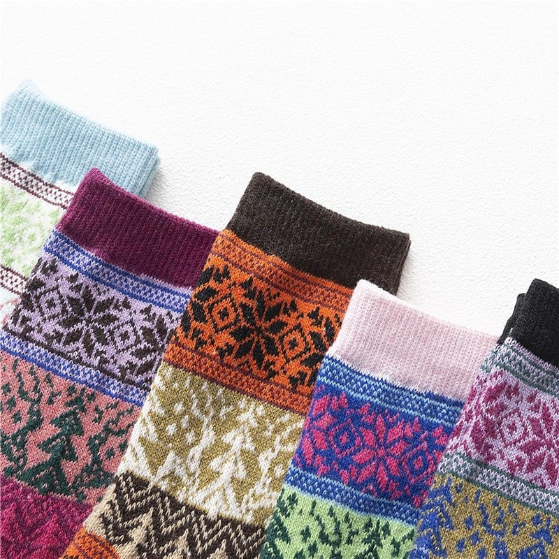 Comfy Breathable Print Mid-Calf Length Sock(A Set Of Five Pairs)