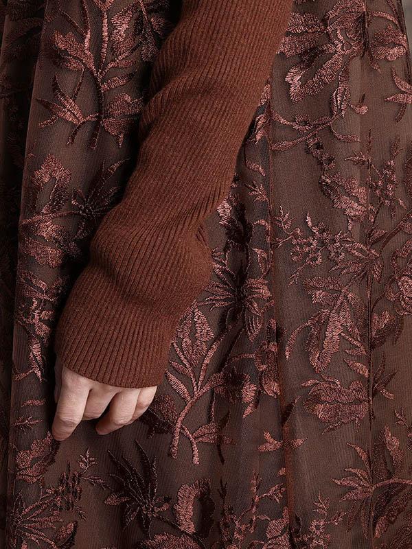 Original Lace Split-Joint Knitting Dress-Midi Dress-Free Shipping at meselling99