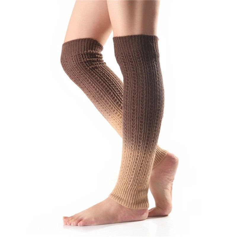 Gradient Dyed Knee-High Knitted Sock Set